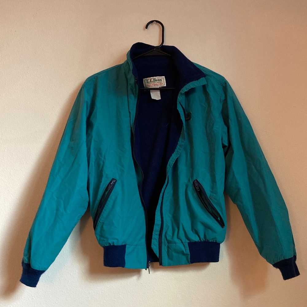 Ll bean three seasons jacket in navy and teal